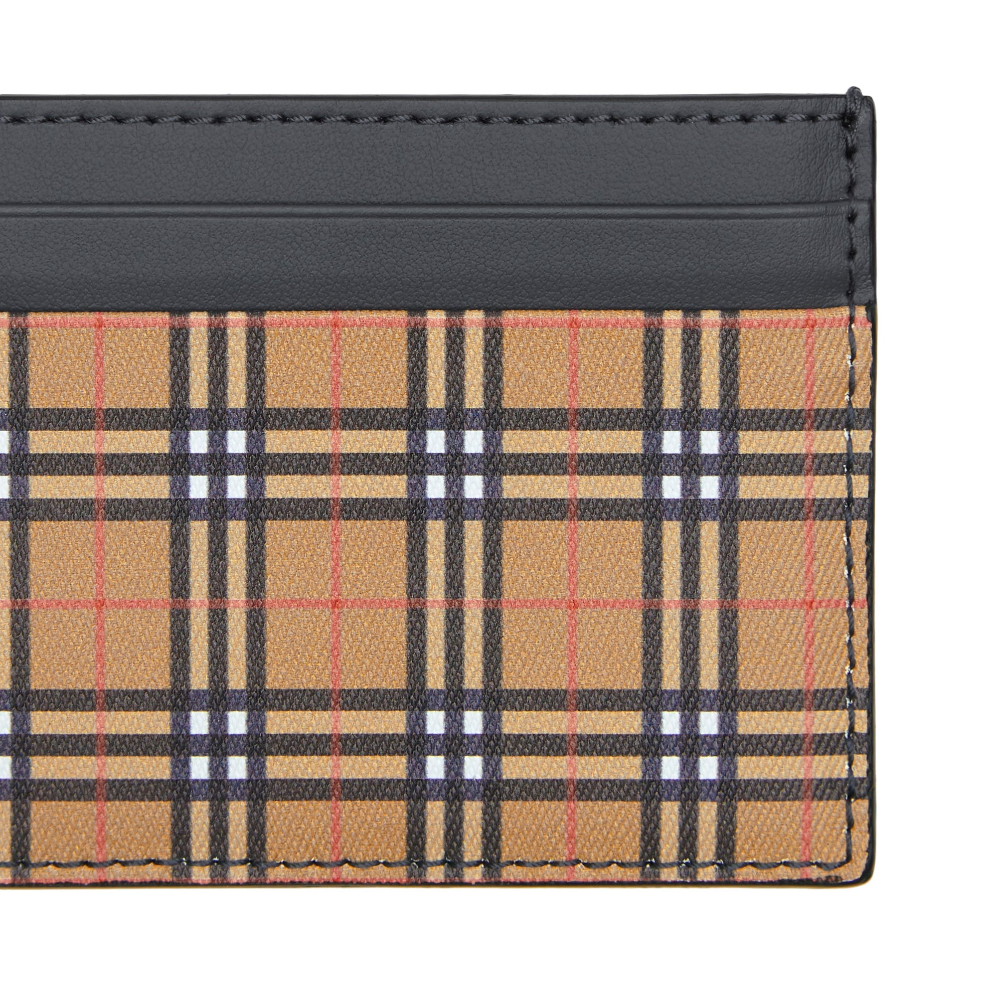Porte-cartes en cuir et à motif Vintage check - Antique Yellow & Dark Grey