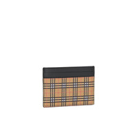 Porte-cartes en cuir et à motif Vintage check - Antique Yellow & Dark Grey