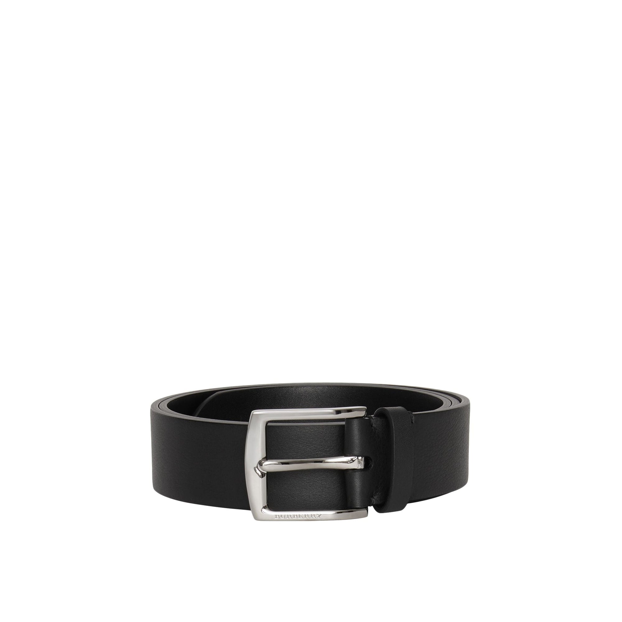 Ceinture en cuir avec écusson estampé - Black