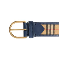 Ceinture en cuir à motif check de 1983 avec boucle en D - Ink Blue