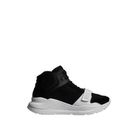 Sneakers montantes en néoprène et cuir velours - Black