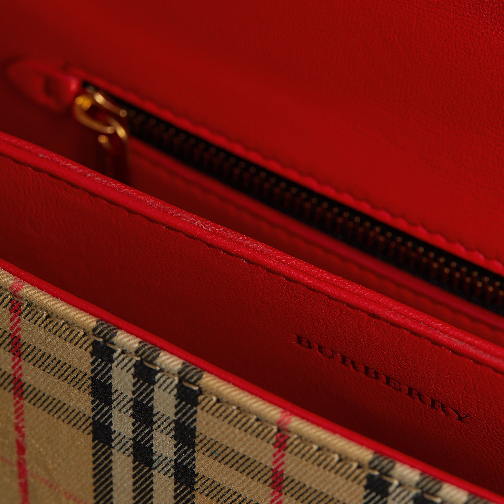 Sac The Link à motif check de 1983 avec détails vernis - Bright Red