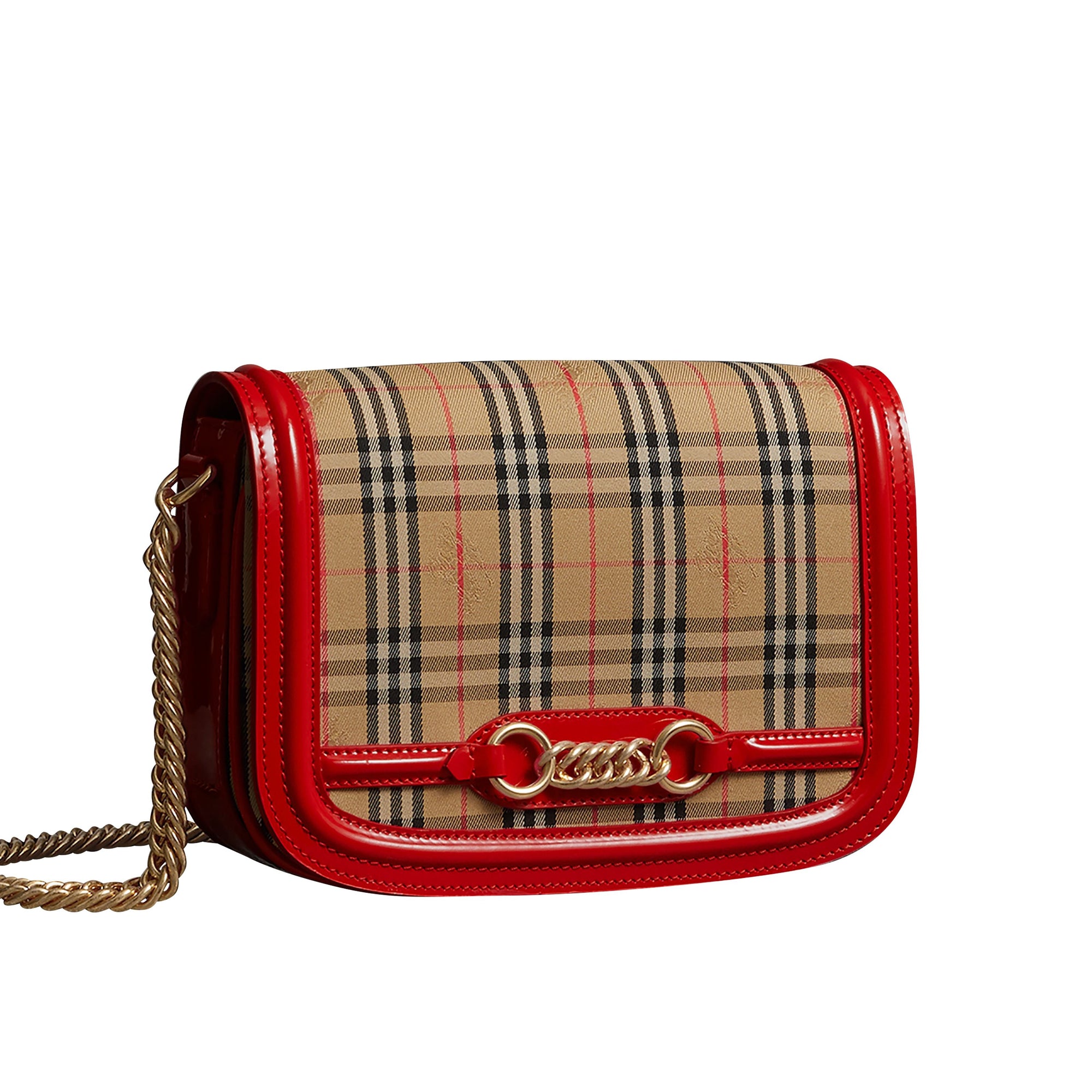 Sac The Link à motif check de 1983 avec détails vernis - Bright Red