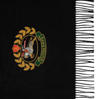 Grande écharpe classique en cachemire avec logo d'archive - Black