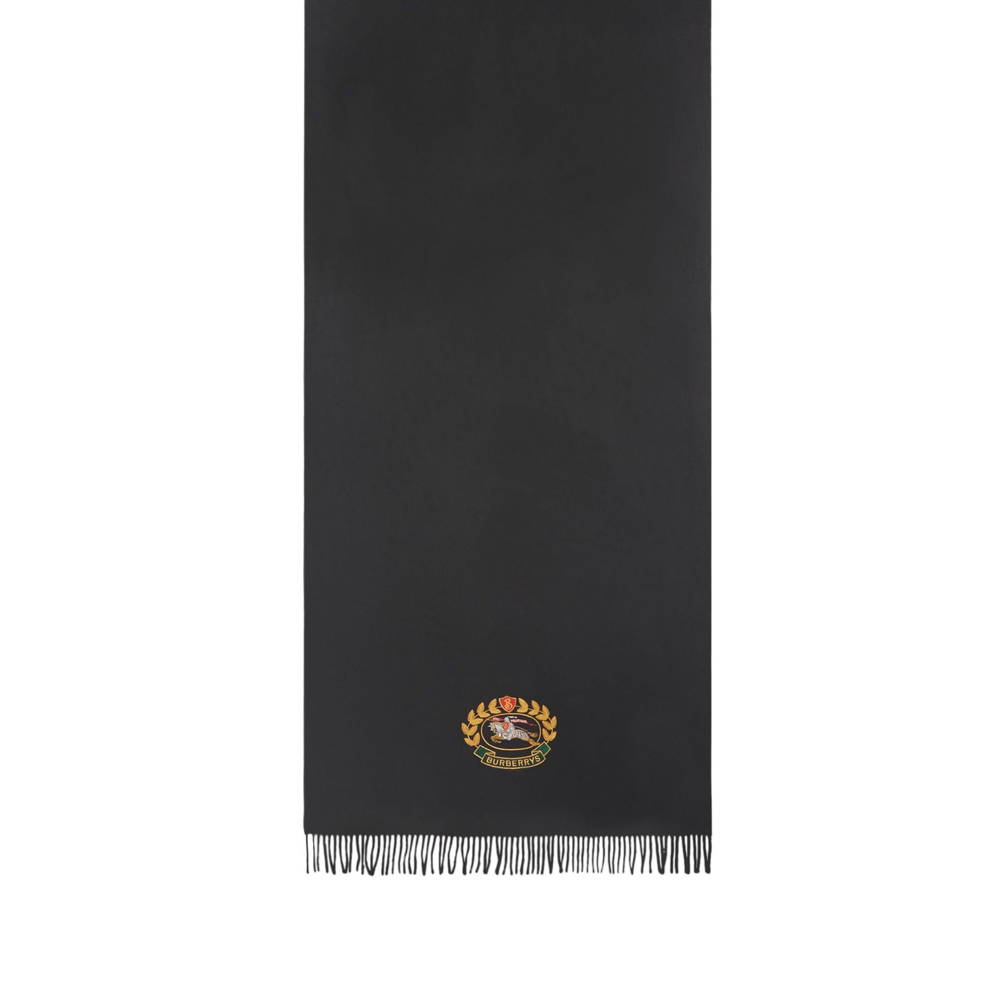 Grande écharpe classique en cachemire avec logo d'archive - Black