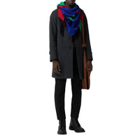 Bandana en laine et cachemire avec logo - Navy