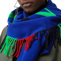 Bandana en laine et cachemire avec logo - Navy