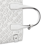 Petit sac The Banner en cuir avec logo perforé - Chalk White