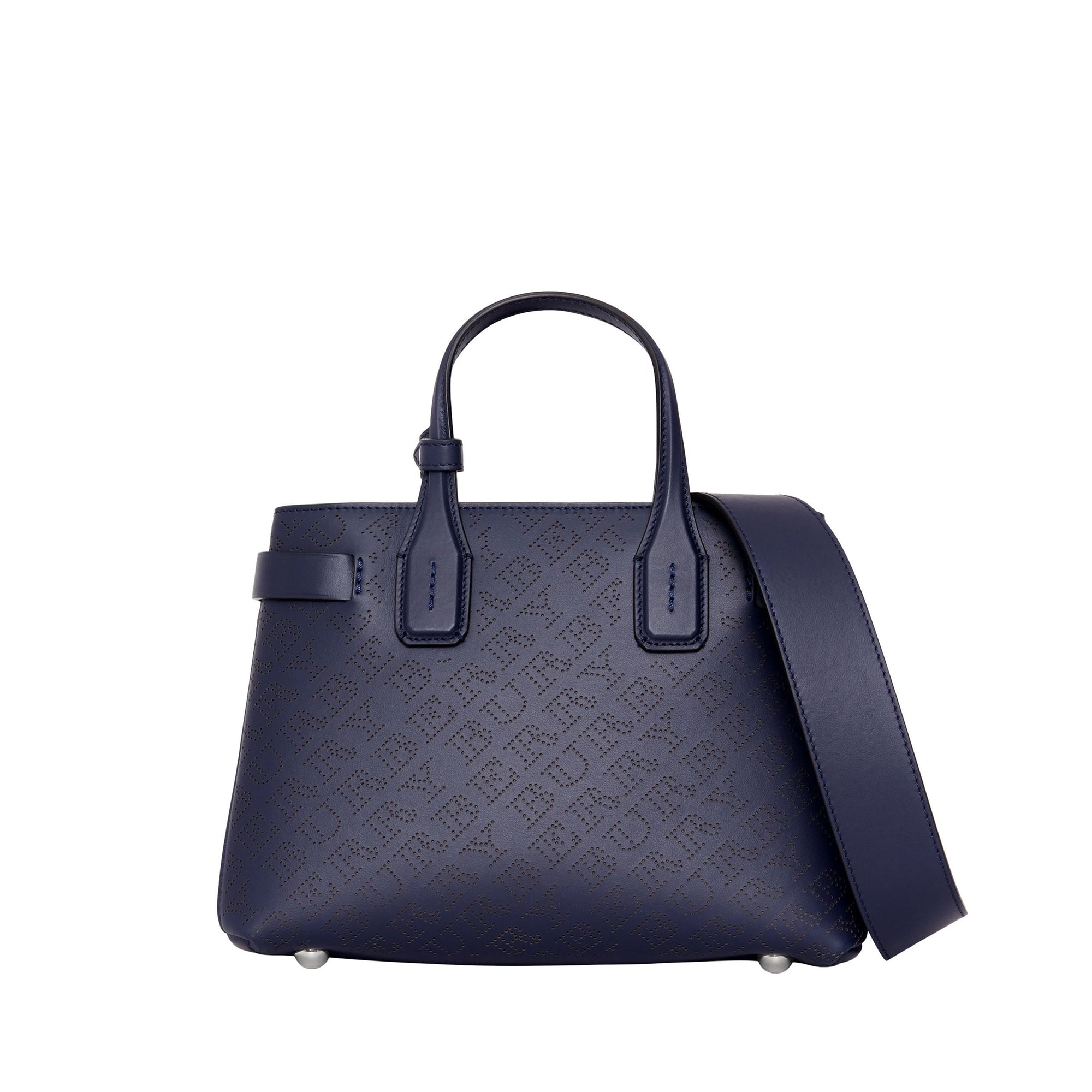 Petit sac The Banner en cuir avec logo perforé - Regency Blue