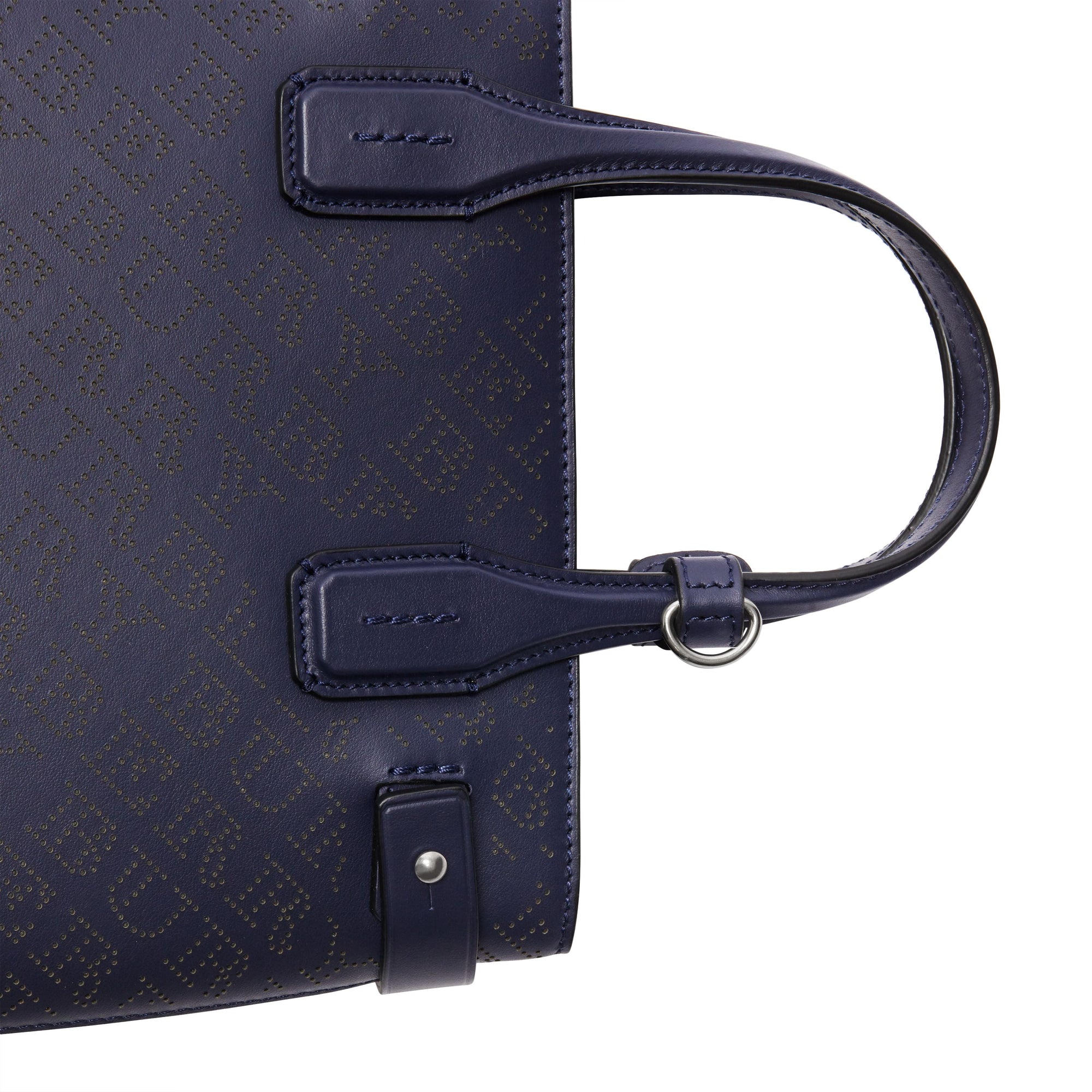 Petit sac The Banner en cuir avec logo perforé - Regency Blue
