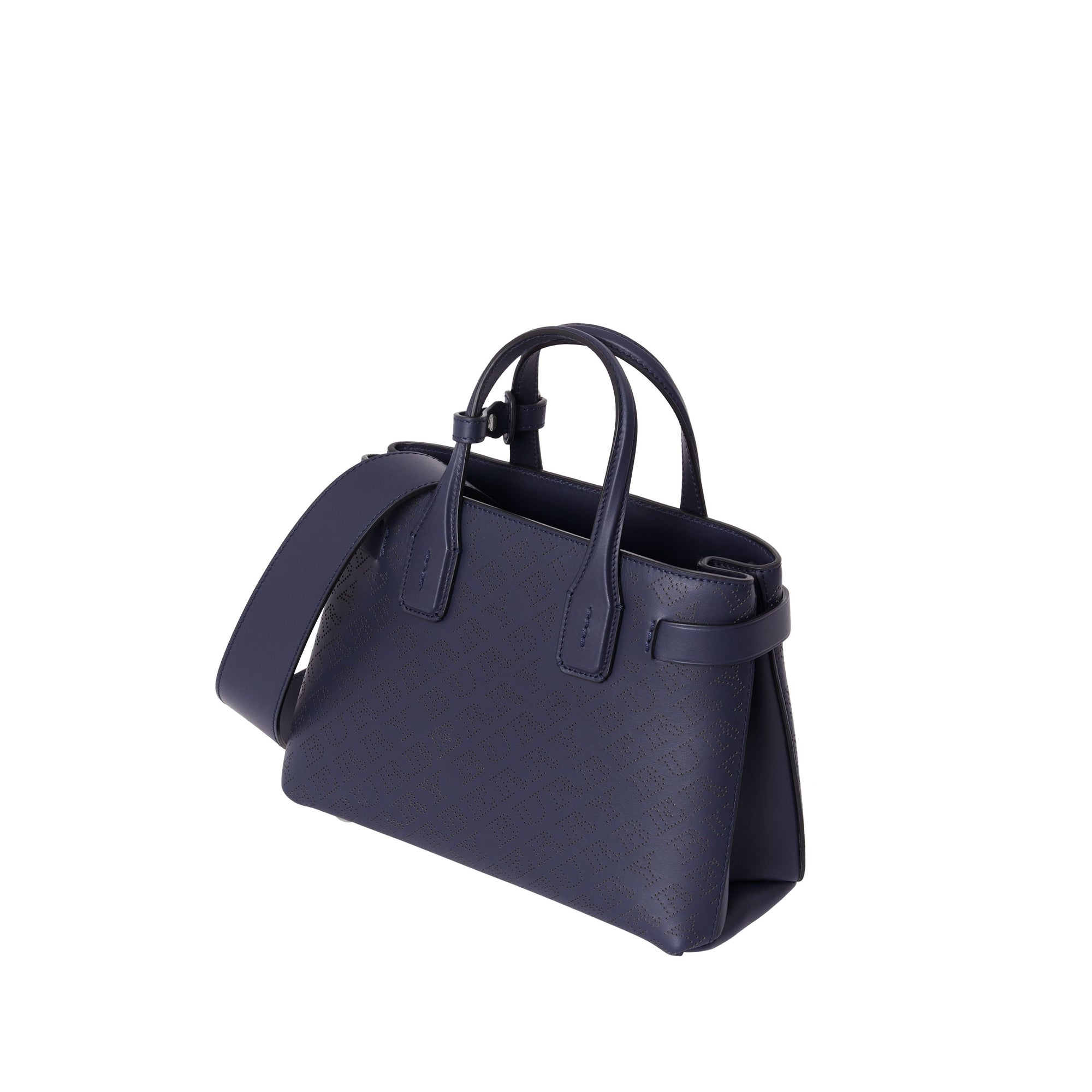 Petit sac The Banner en cuir avec logo perforé - Regency Blue