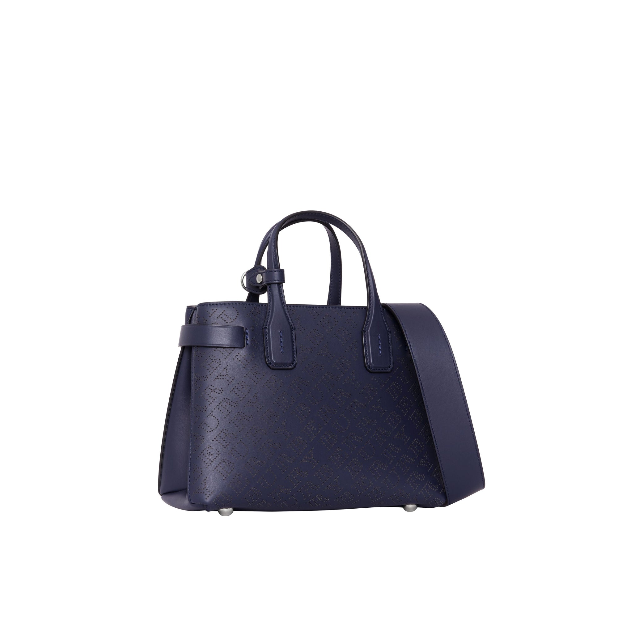 Petit sac The Banner en cuir avec logo perforé - Regency Blue