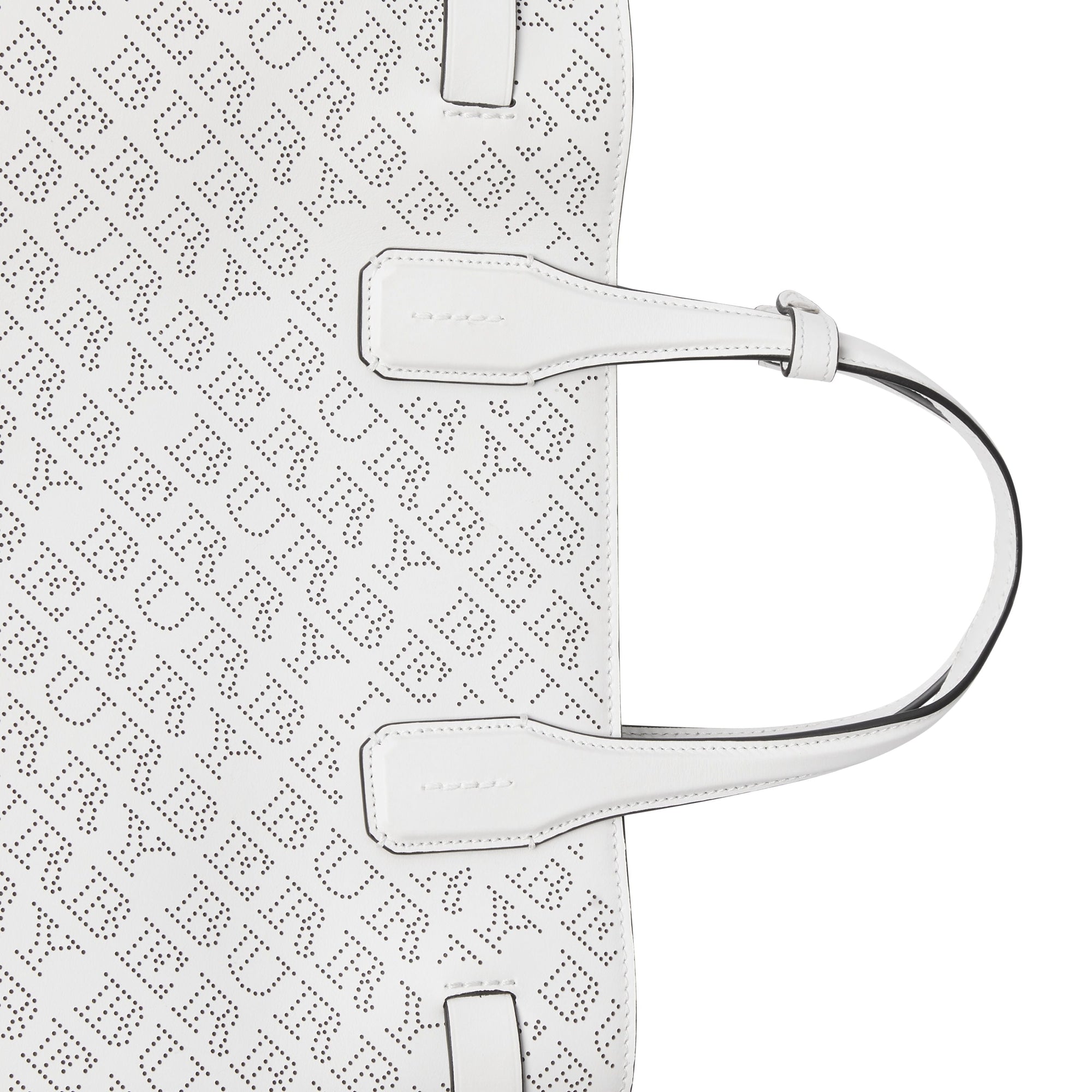 Sac The Banner moyen en cuir avec logo perforé - Chalk White
