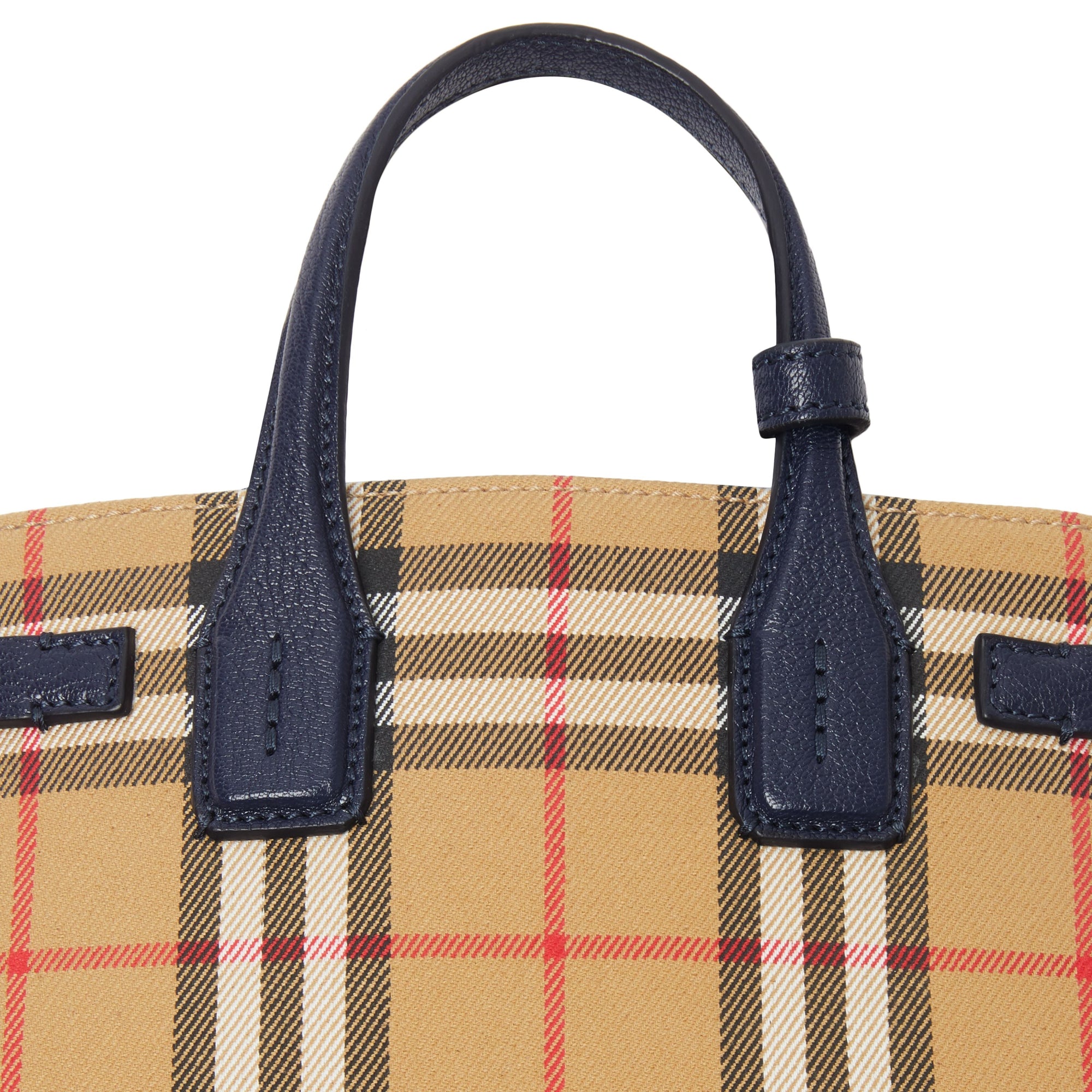 Sac The Baby Banner en tissu Vintage check et cuir - Regency Blue