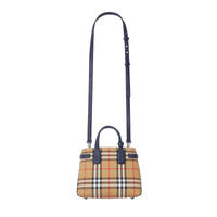 Sac The Baby Banner en tissu Vintage check et cuir - Regency Blue