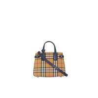 Sac The Baby Banner en tissu Vintage check et cuir - Regency Blue