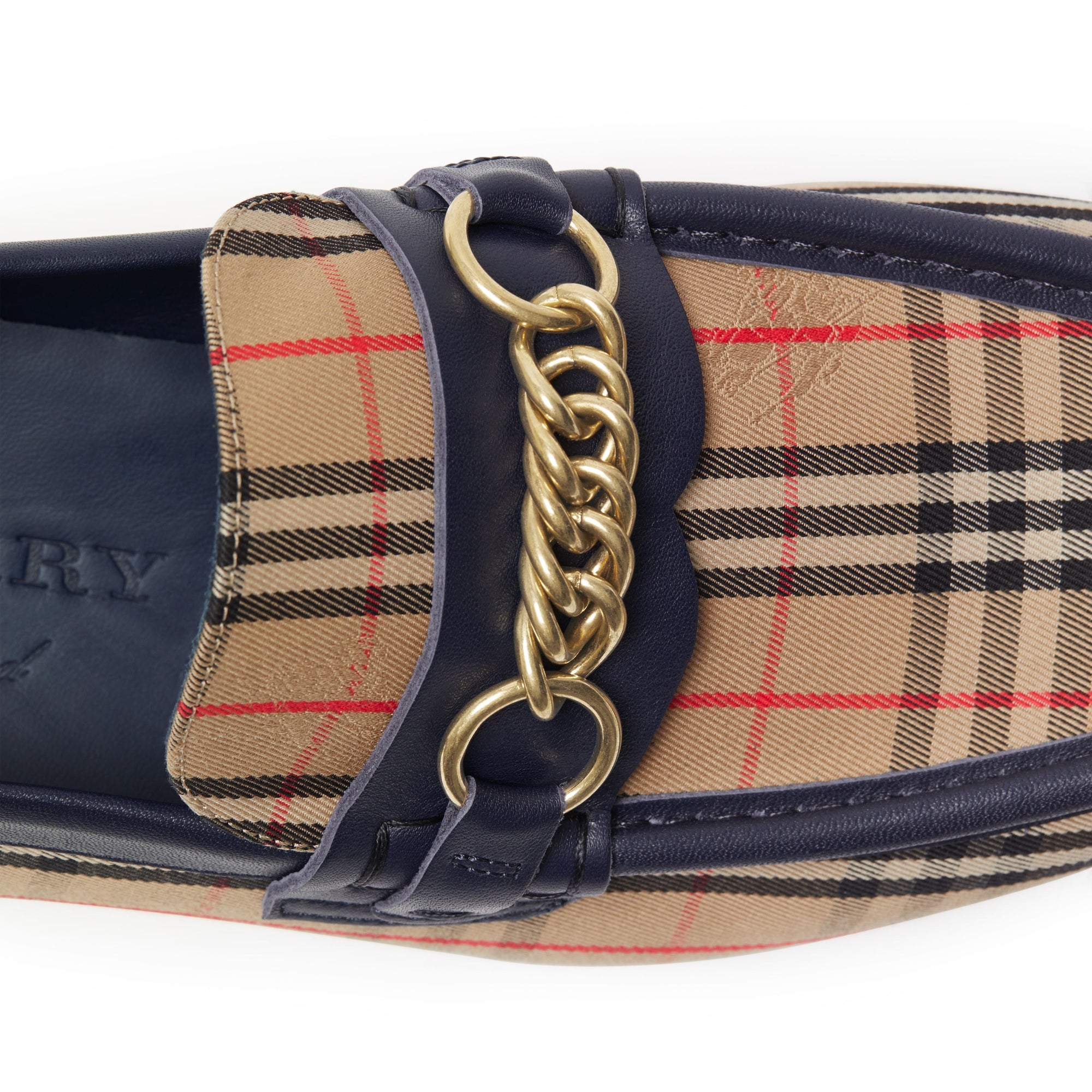 Mocassins à chaîne à motif check de 1983 en cuir - Ink Blue