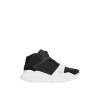 Sneakers montantes en néoprène et cuir velours - Black & Optic White