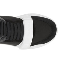 Sneakers montantes en néoprène et cuir velours - Black & Optic White