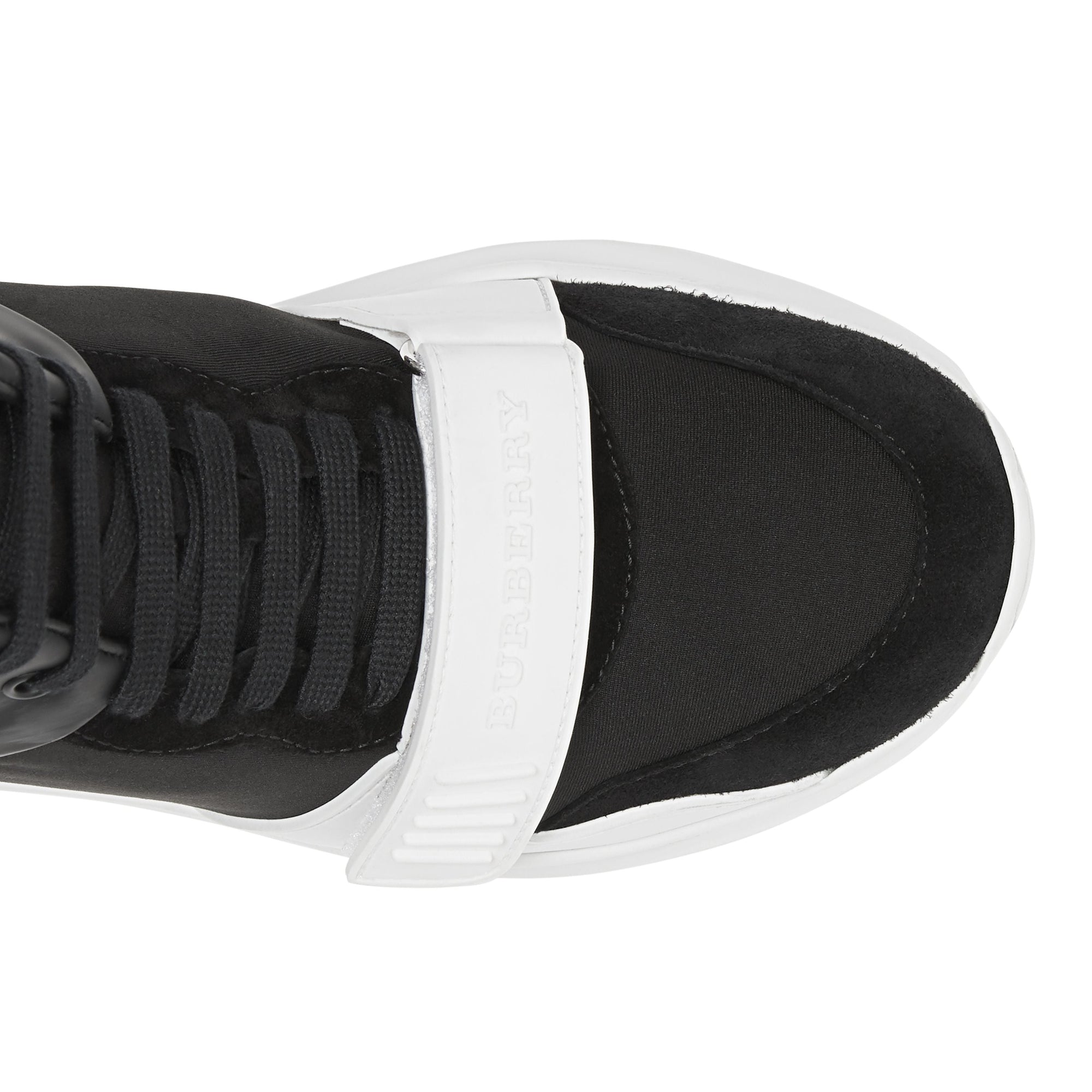 Sneakers montantes en néoprène et cuir velours - Black & Optic White