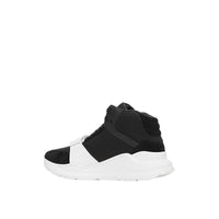 Sneakers montantes en néoprène et cuir velours - Black & Optic White