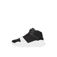 Sneakers montantes en néoprène et cuir velours - Black & Optic White