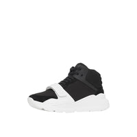 Sneakers montantes en néoprène et cuir velours - Black & Optic White