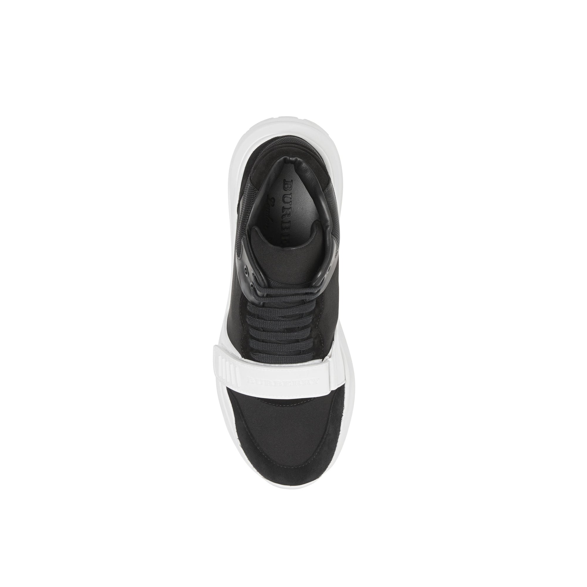 Sneakers montantes en néoprène et cuir velours - Black & Optic White