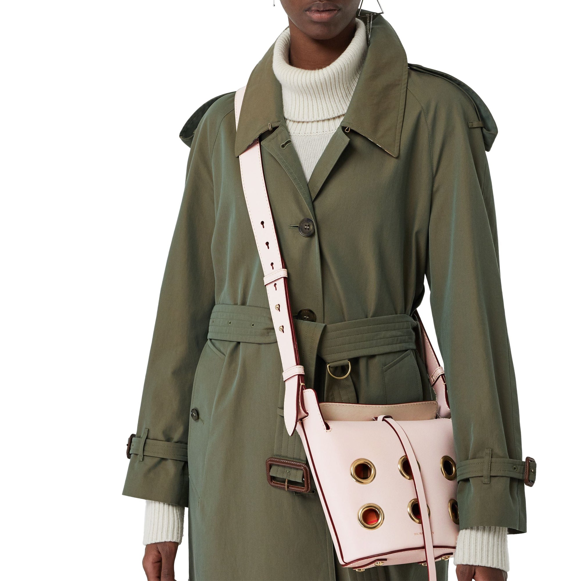 Mini sac The Bucket en cuir avec œillets - Chalk Pink