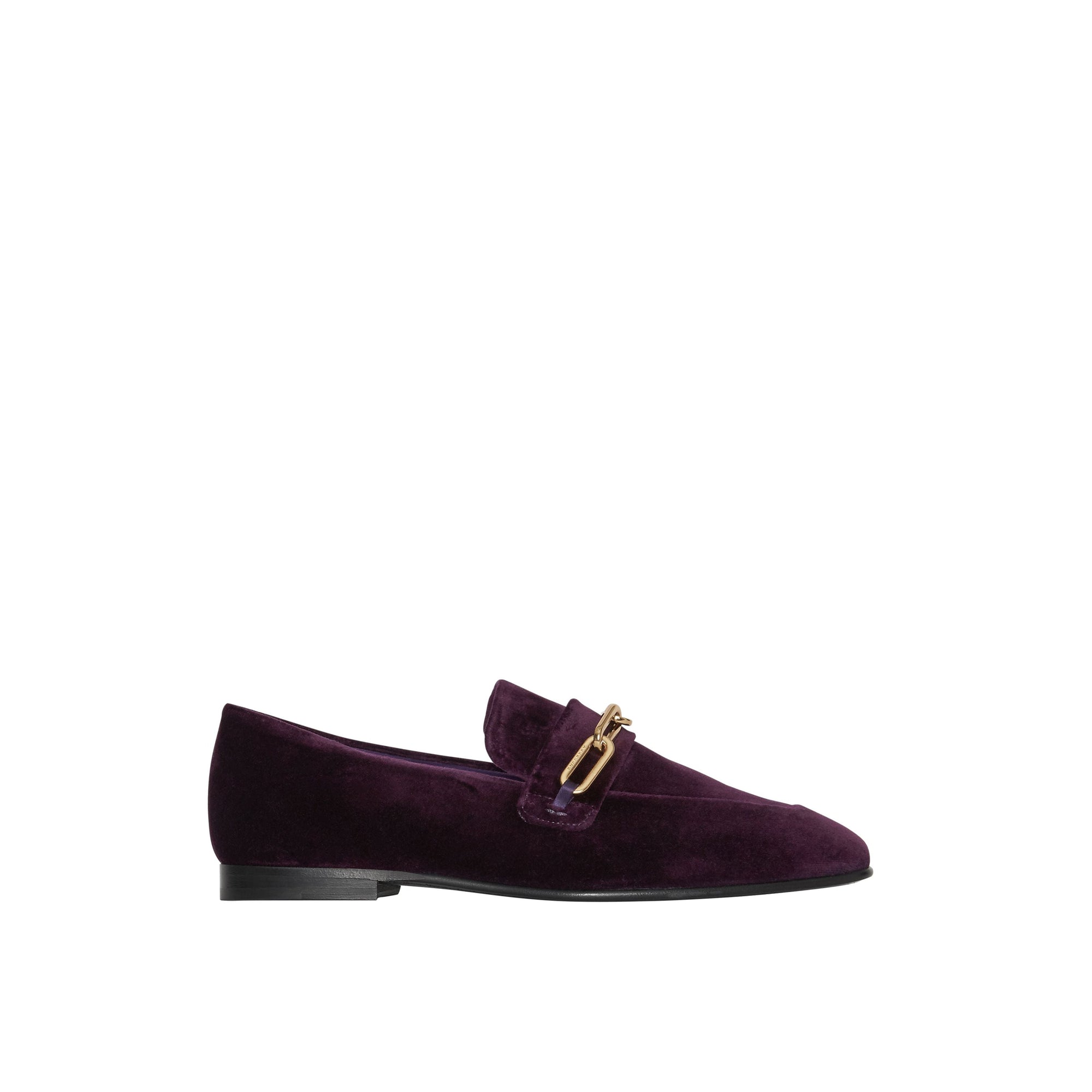 Mocassins en velours avec chaîne - Dark Elderberry