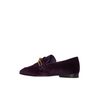 Mocassins en velours avec chaîne - Dark Elderberry