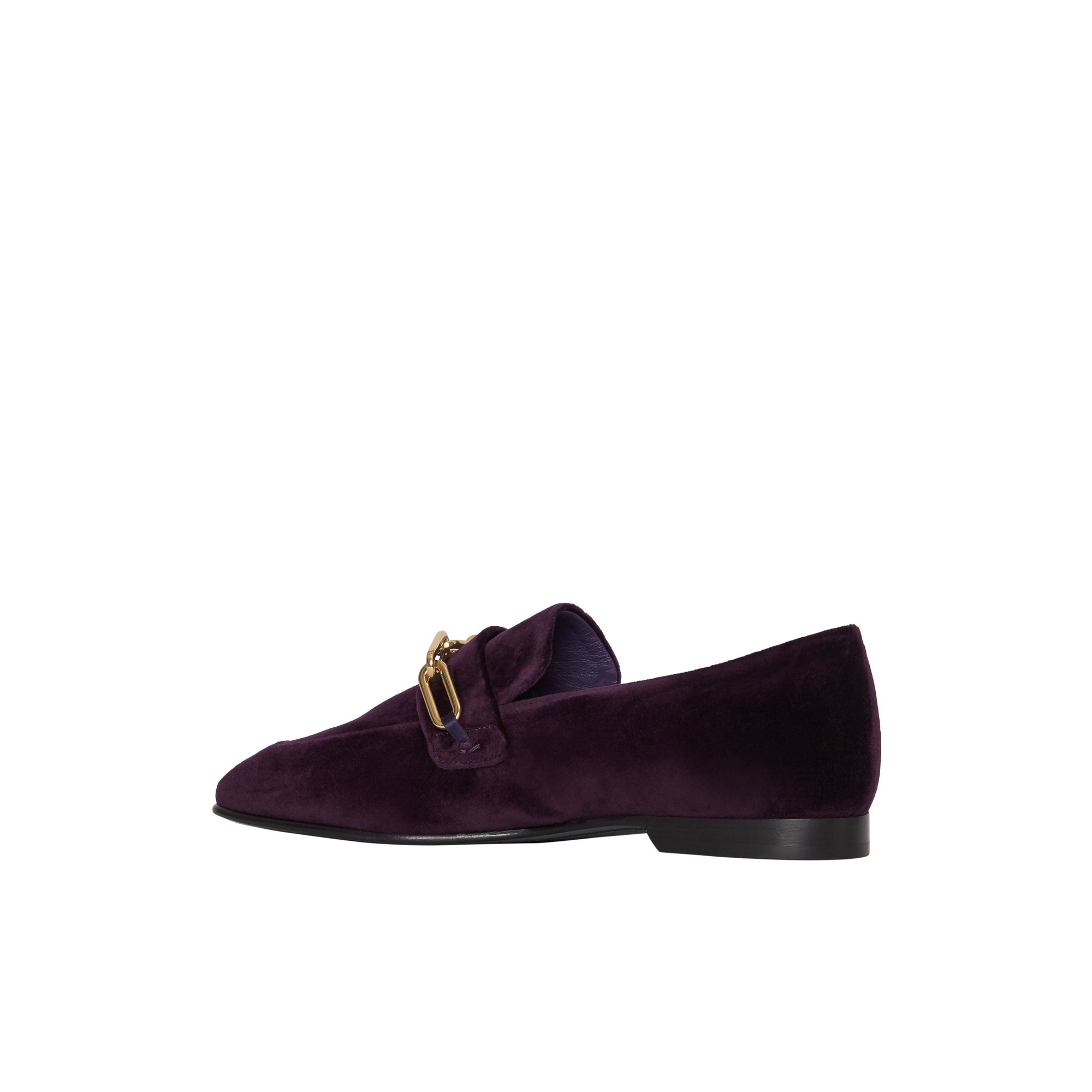 Mocassins en velours avec chaîne - Dark Elderberry