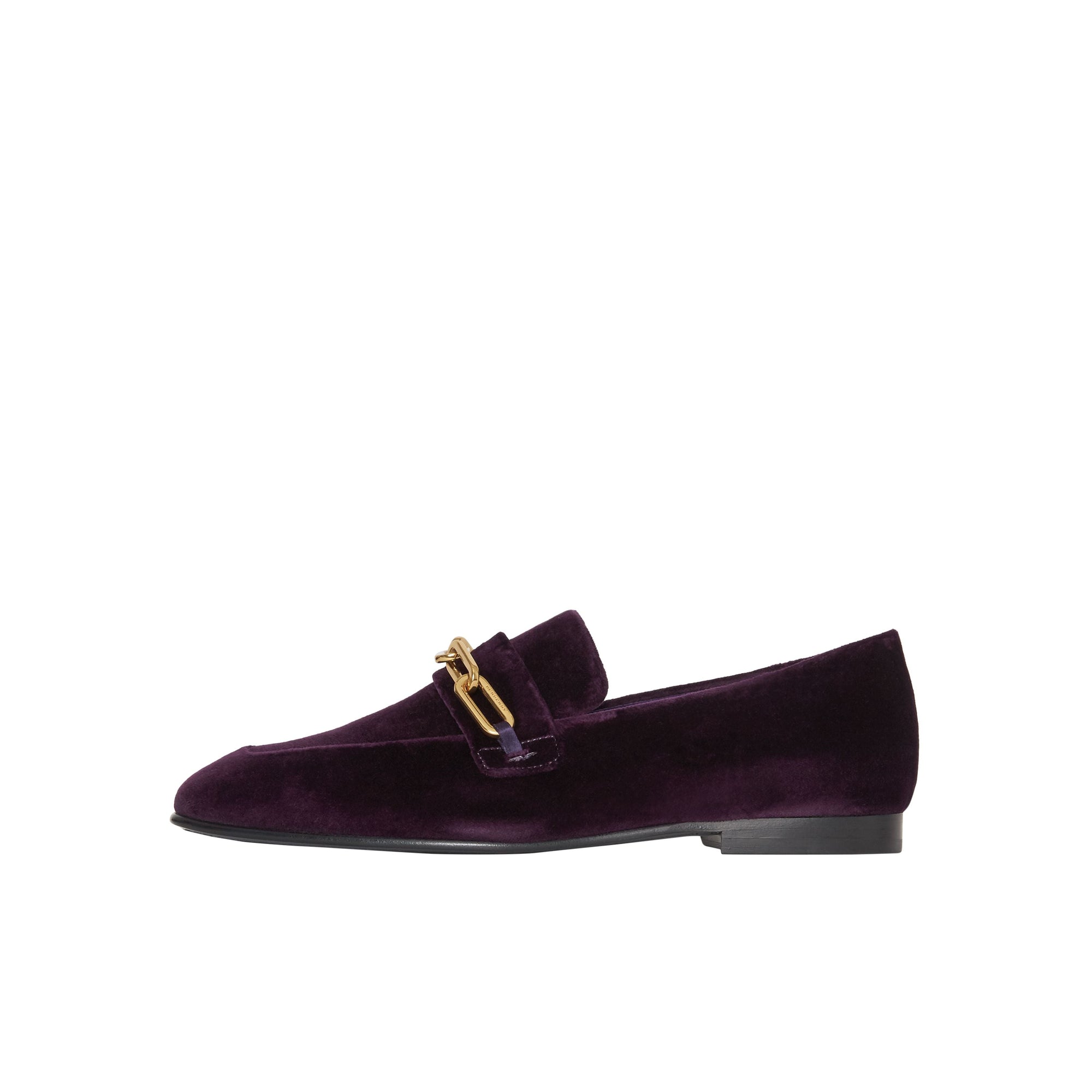 Mocassins en velours avec chaîne - Dark Elderberry