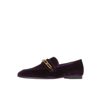Mocassins en velours avec chaîne - Dark Elderberry