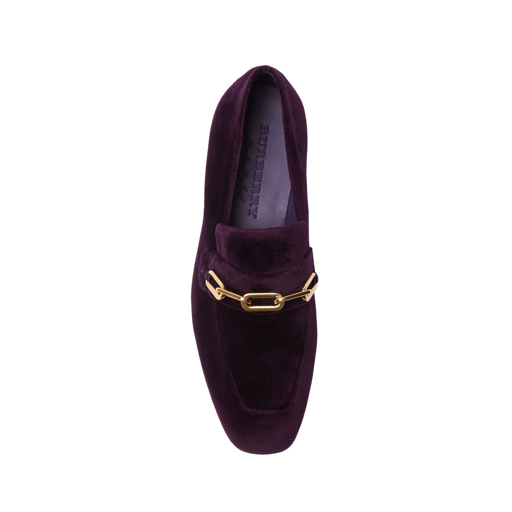 Mocassins en velours avec chaîne - Dark Elderberry