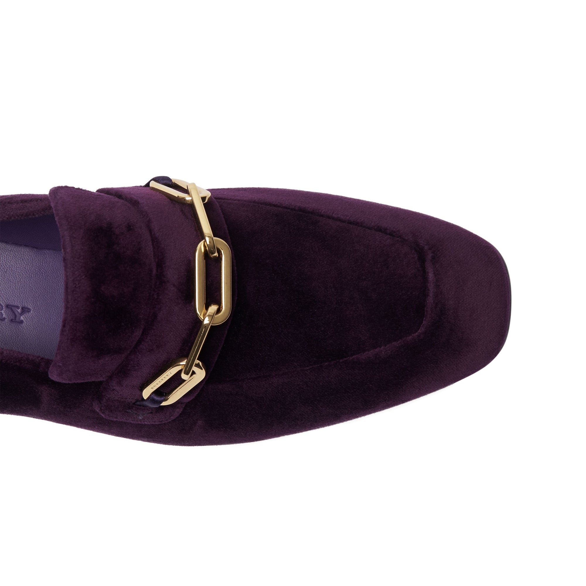 Mocassins en velours avec chaîne - Dark Elderberry