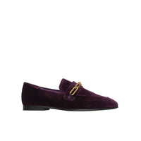 Mocassins en velours avec chaîne - Dark Elderberry