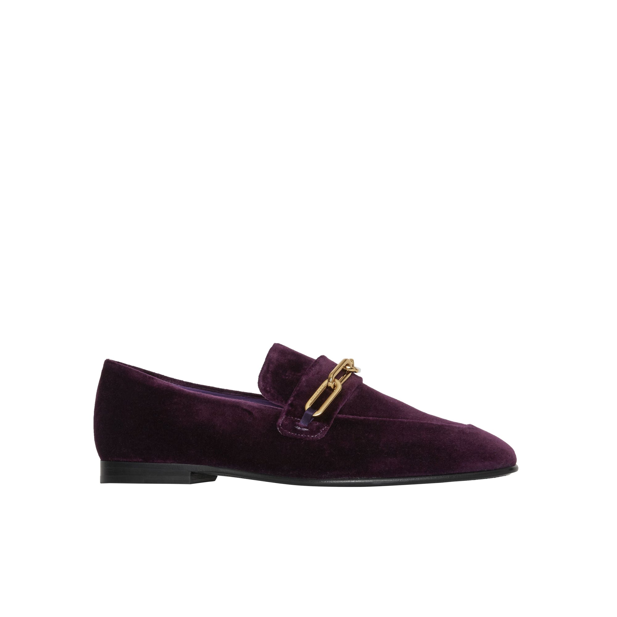 Mocassins en velours avec chaîne - Dark Elderberry