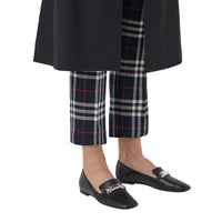 Mocassins en cuir avec bride cloutée - Black