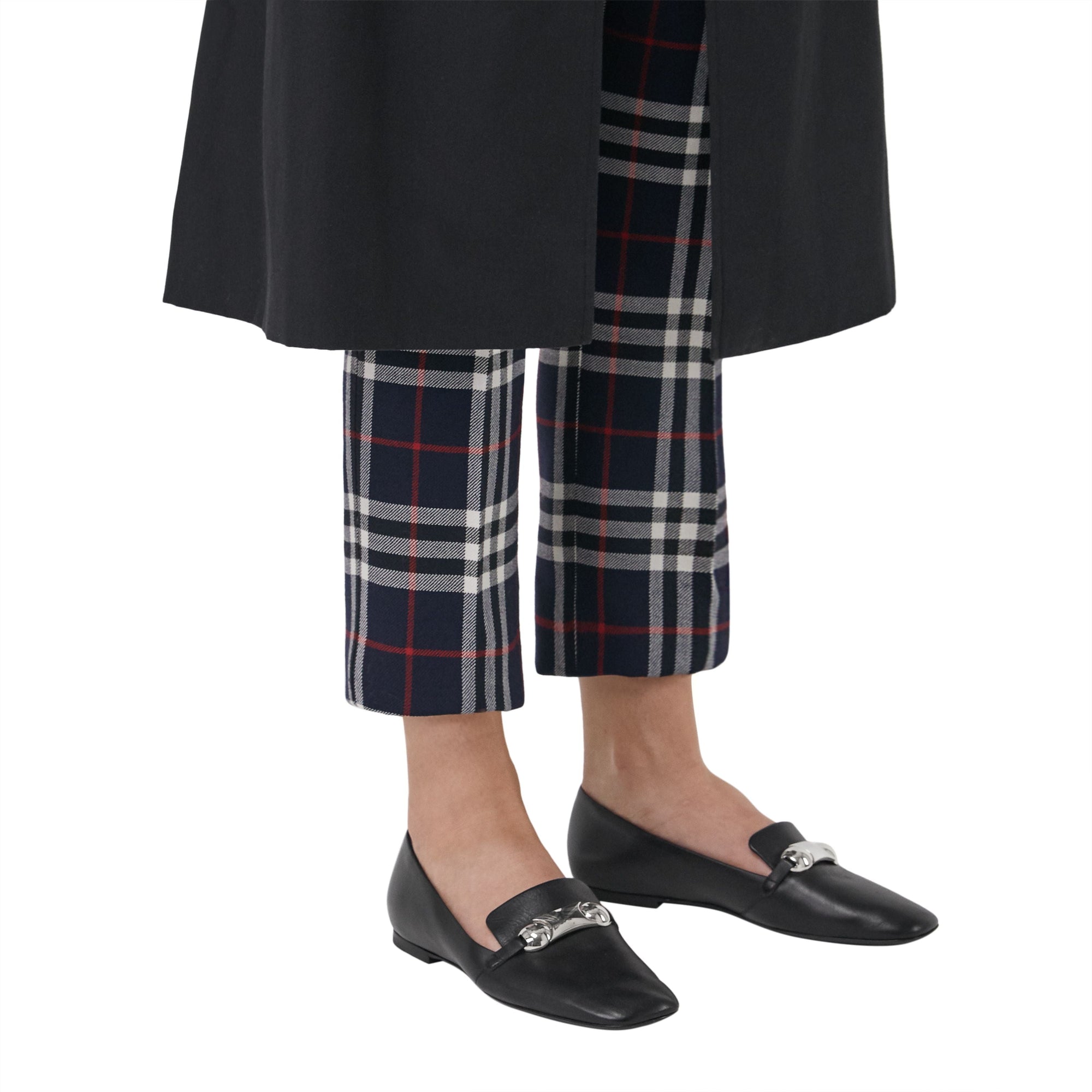 Mocassins en cuir avec bride cloutée - Black