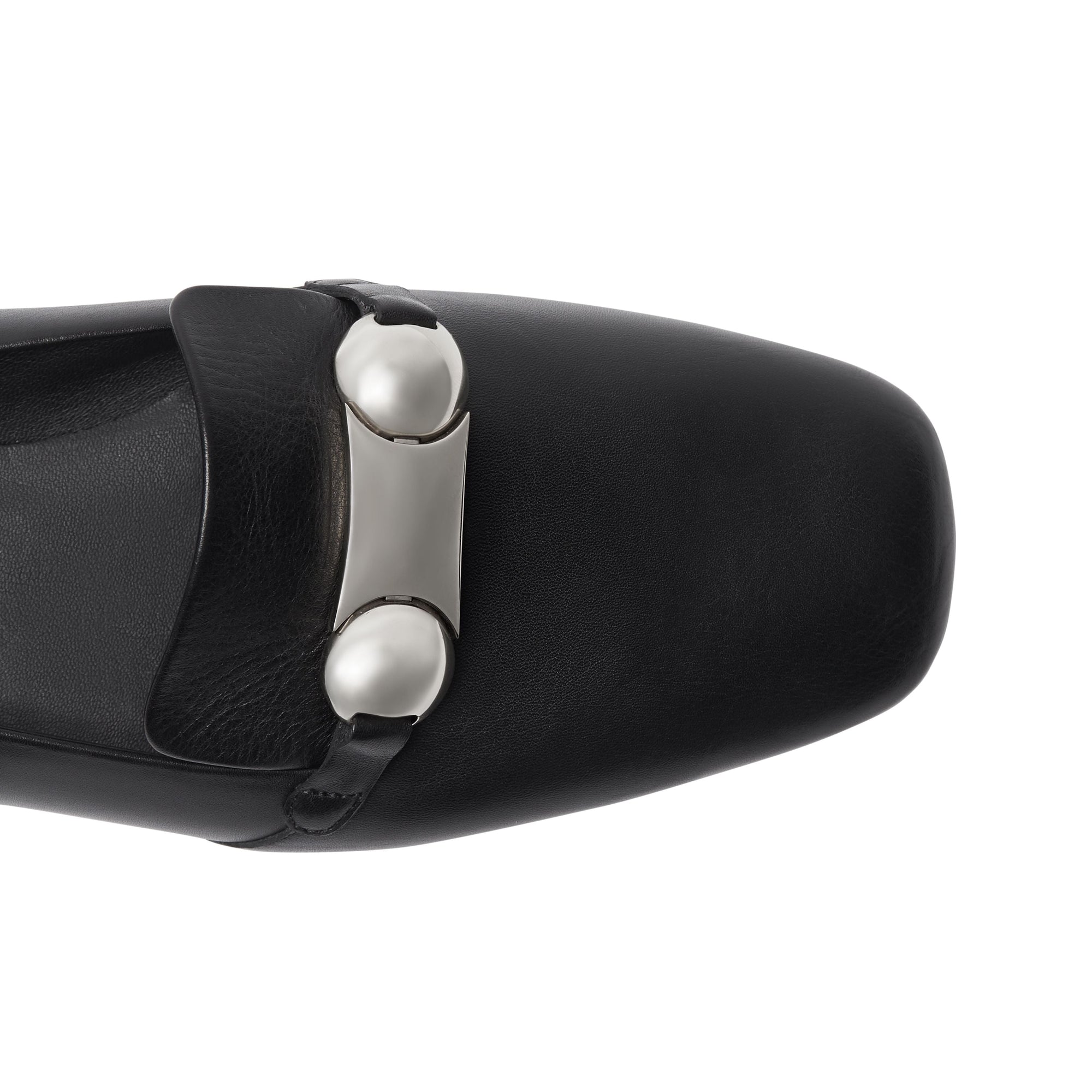Mocassins en cuir avec bride cloutée - Black