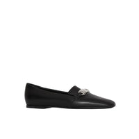 Mocassins en cuir avec bride cloutée - Black