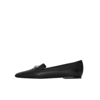 Mocassins en cuir avec bride cloutée - Black