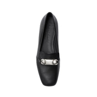 Mocassins en cuir avec bride cloutée - Black