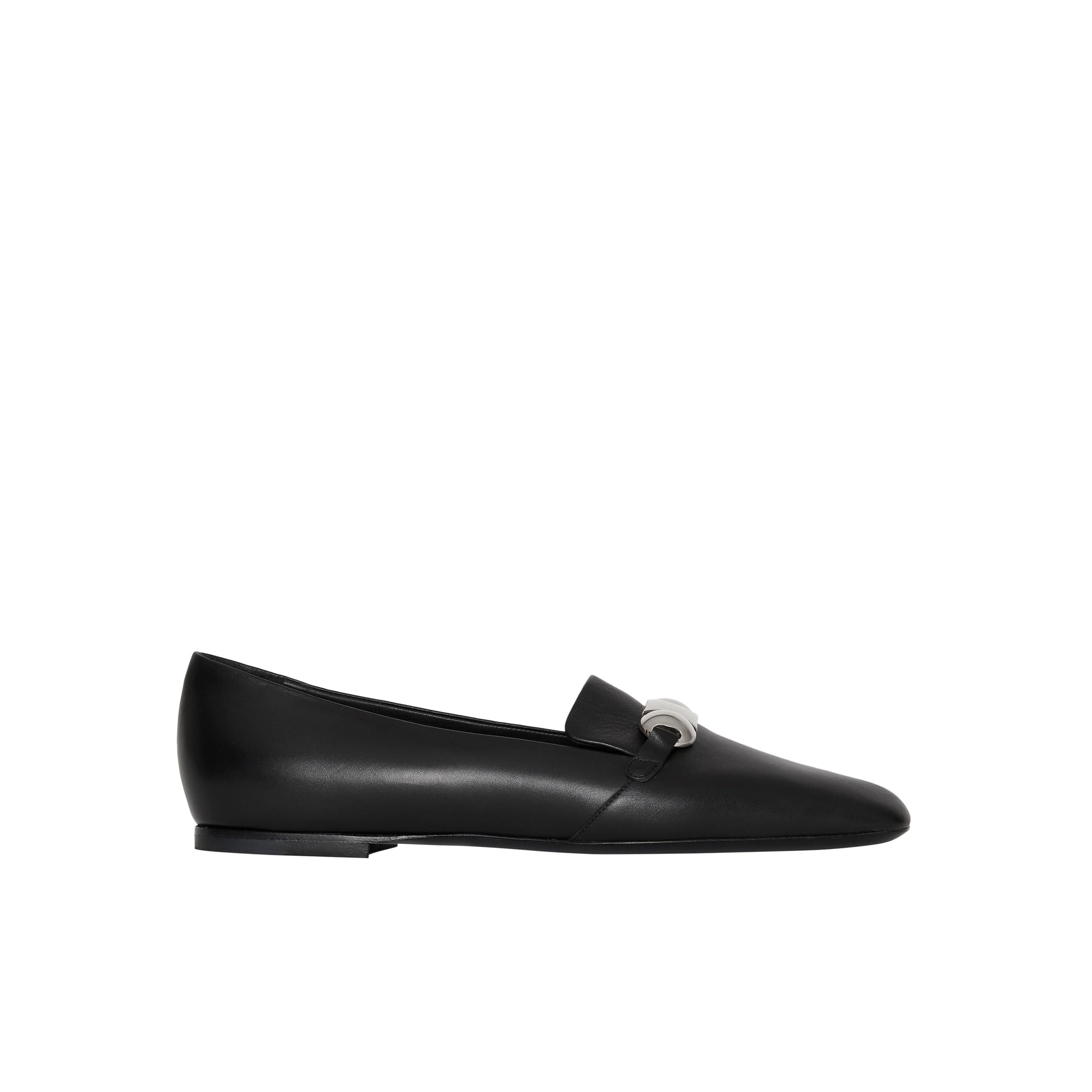 Mocassins en cuir avec bride cloutée - Black