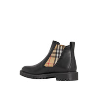 Bottines Chelsea en cuir avec Vintage check - Black