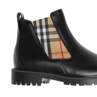 Bottines Chelsea en cuir avec Vintage check - Black