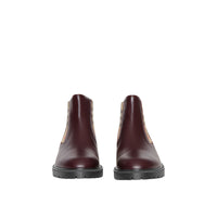 Bottines Chelsea en cuir avec détails Vintage check - Oxblood