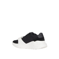 Sneakers en cuir velours néoprène et cuir - Black & Optic White