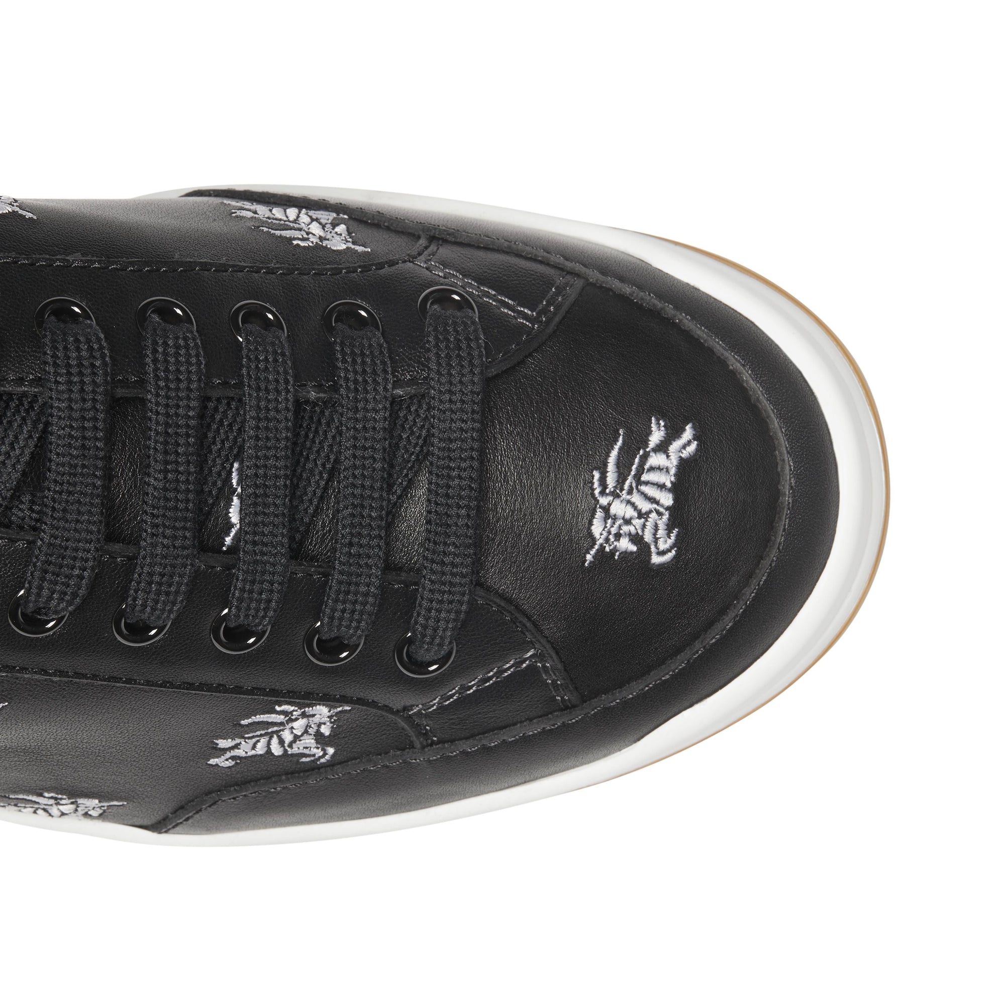 Sneakers en cuir avec logo imprimé - Black